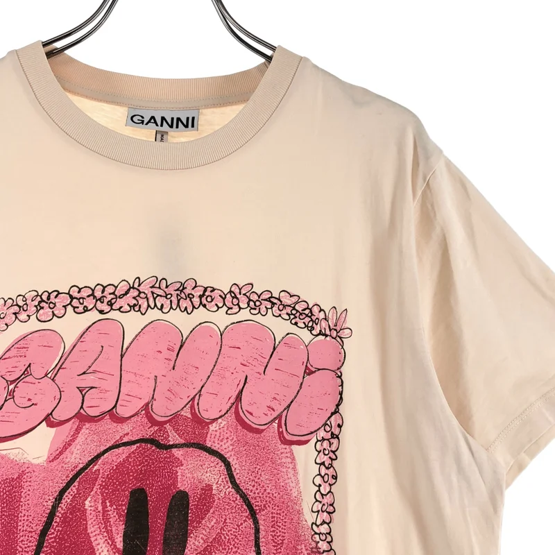 Ganni / ガニー | コットン プリント クルーネックカットソー | S | レディース