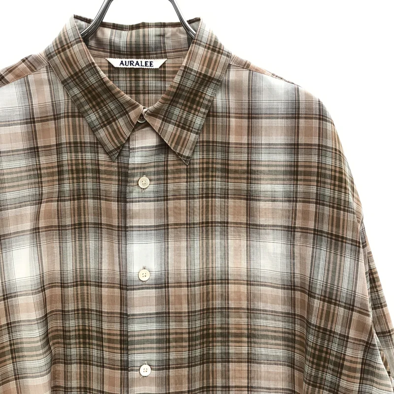 AURALEE / オーラリー | 2021AW | WOOL RECYCLED POLYESTER CLOTH SHIRTS / ウール リサイクルポリエステルクロス チェックシャツ | 5 | メンズ