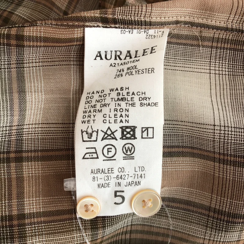 AURALEE / オーラリー | 2021AW | WOOL RECYCLED POLYESTER CLOTH SHIRTS / ウール リサイクルポリエステルクロス チェックシャツ | 5 | メンズ