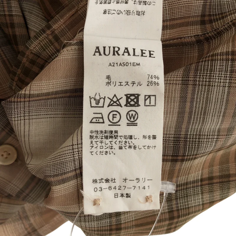 AURALEE / オーラリー | 2021AW | WOOL RECYCLED POLYESTER CLOTH SHIRTS / ウール リサイクルポリエステルクロス チェックシャツ | 5 | メンズ