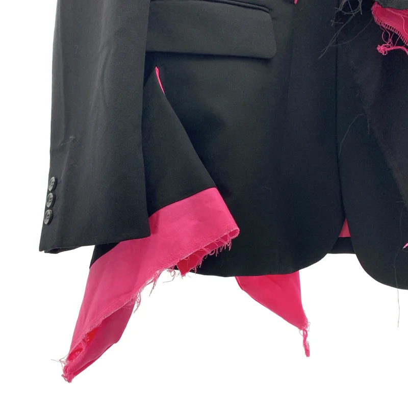 COMME des GARCONS HOMME PLUS / コムデギャルソンオムプリュス | 2025SS | ウールギャバジン 断ち切り ドッキング テーラードジャケット | XL | メンズ