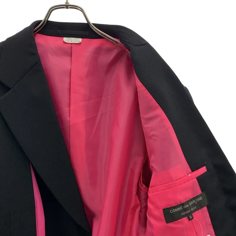 COMME des GARCONS HOMME PLUS / コムデギャルソンオムプリュス | 2025SS | ウールギャバジン 断ち切り ドッキング テーラードジャケット | XL | メンズ