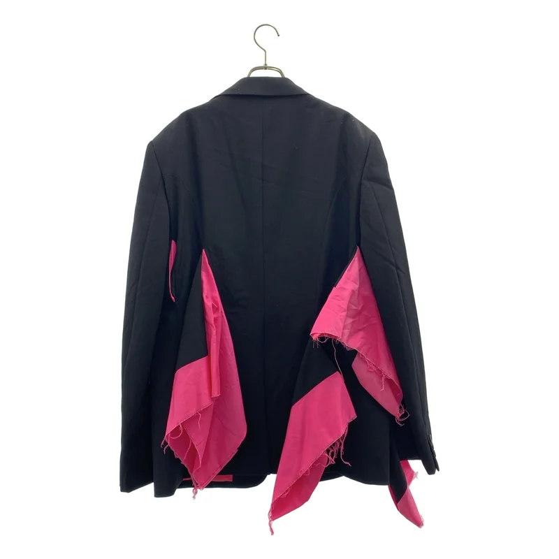 COMME des GARCONS HOMME PLUS / コムデギャルソンオムプリュス | 2025SS | ウールギャバジン 断ち切り ドッキング テーラードジャケット | XL | メンズ