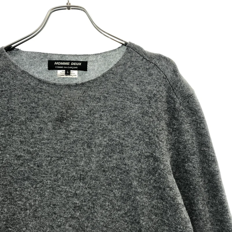 COMME des GARCONS HOMME DEUX / コムデギャルソンオムドゥ | 2022AW | ウール アシンメトリー クルーネックニット | M | メンズ