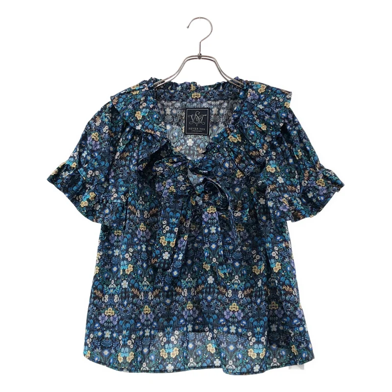 SEVEN TEN by MIHO KAWAHITO / セブンテンバイミホカワヒト | 2024SS | LIBERTY / リバティ 総柄 フラワー バルーンカラープリントブラウス | S | レディース