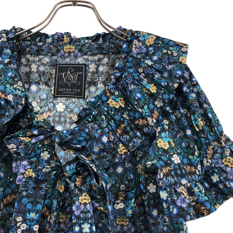 SEVEN TEN by MIHO KAWAHITO / セブンテンバイミホカワヒト | 2024SS | LIBERTY / リバティ 総柄 フラワー バルーンカラープリントブラウス | S | レディース