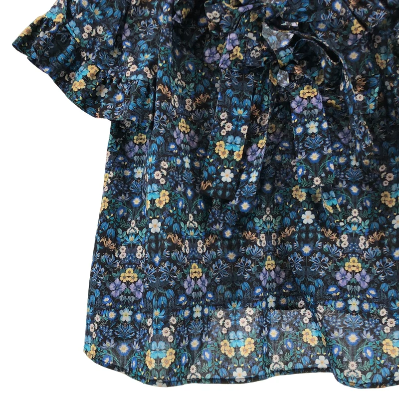 SEVEN TEN by MIHO KAWAHITO / セブンテンバイミホカワヒト | 2024SS | LIBERTY / リバティ 総柄 フラワー バルーンカラープリントブラウス | S | レディース