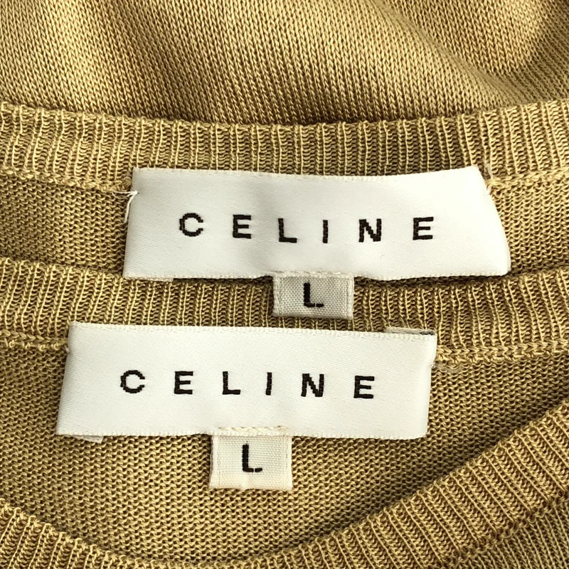 CELINE / セリーヌ | アンサンブル シルク ロゴボタン ニット カーディガン | L | レディース