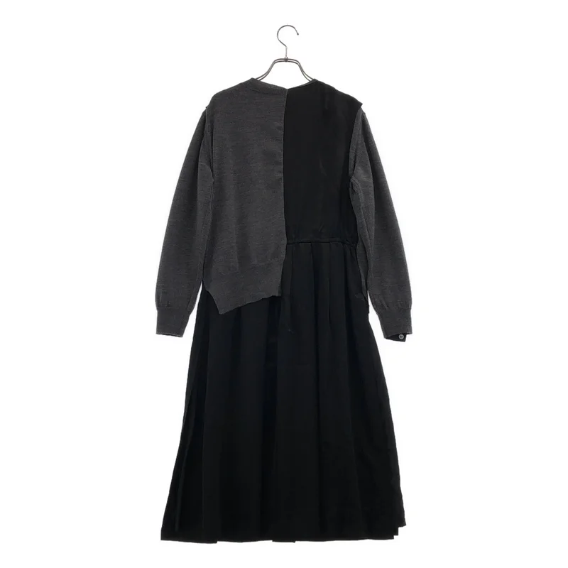 JUNYA WATANABE COMME des GARCONS / ジュンヤワタナベ | 2019AW | 異素材切替 サテン ドッキング ワンピース | S | レディース
