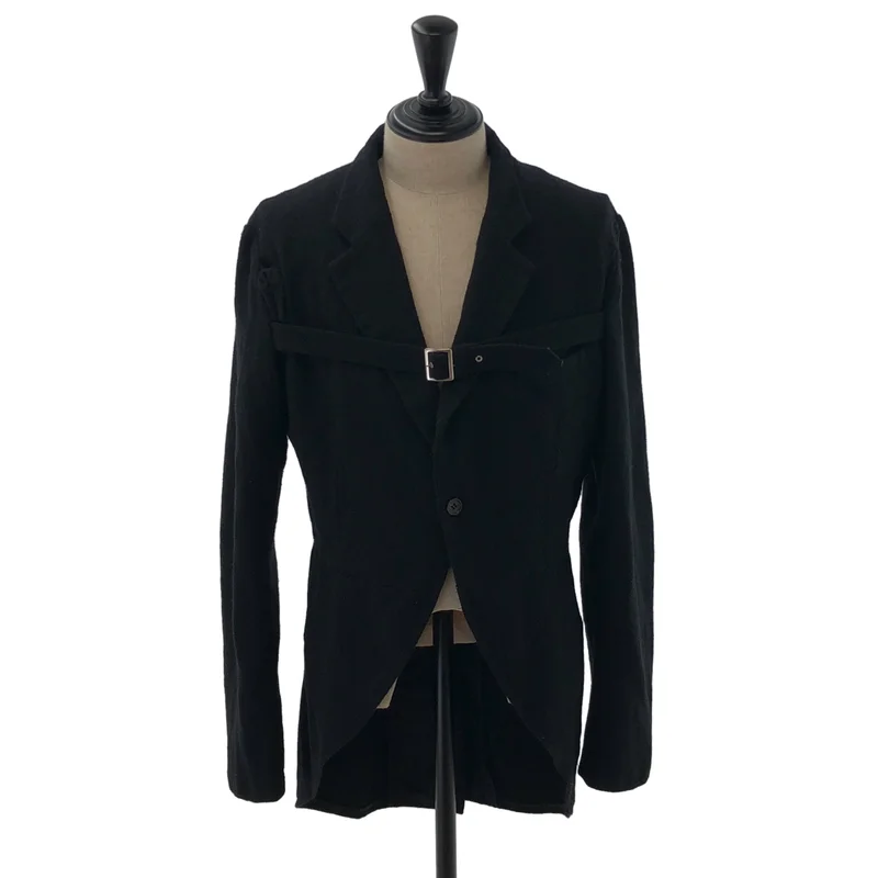 BLACK COMME des GARCONS / ブラックコムデギャルソン | ウール 縮絨 燕尾 ロングジャケット | L | メンズ