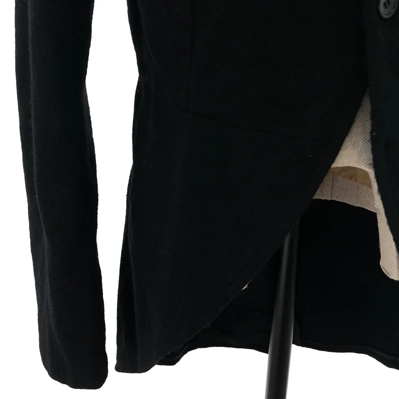 BLACK COMME des GARCONS / ブラックコムデギャルソン | ウール 縮絨 燕尾 ロングジャケット | L | メンズ