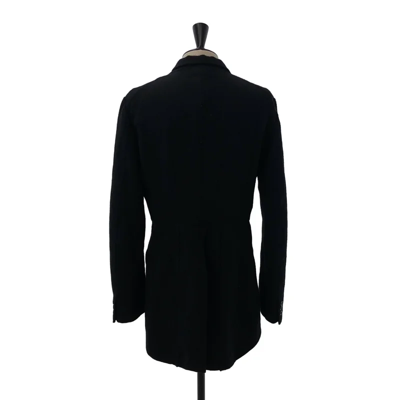 BLACK COMME des GARCONS / ブラックコムデギャルソン | ウール 縮絨 燕尾 ロングジャケット | L | メンズ