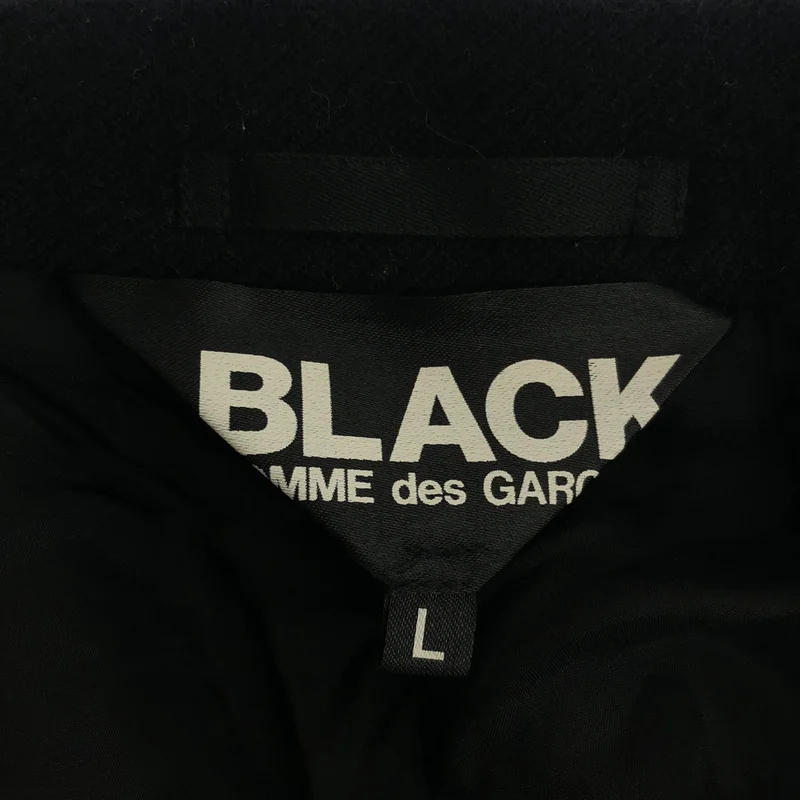 BLACK COMME des GARCONS / ブラックコムデギャルソン | ウール 縮絨 燕尾 ロングジャケット | L | メンズ