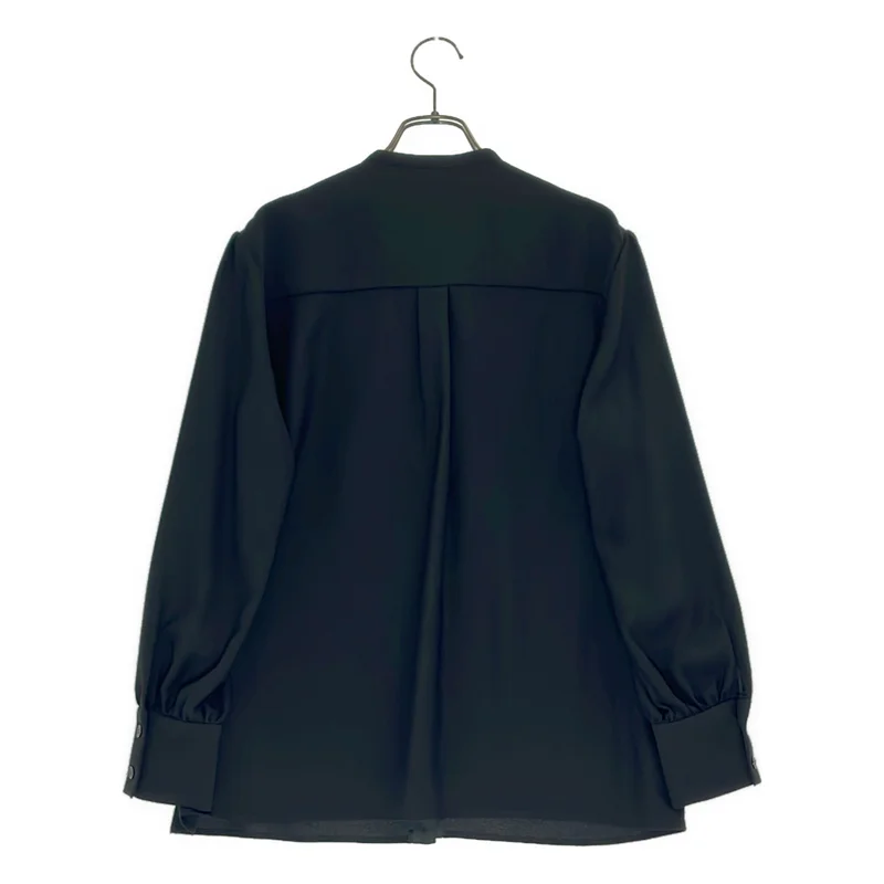 BORDERS at BALCONY / ボーダーズアットバルコニー | GEORGETTE RUFFLE BLOUSE / ロゴボタン ジョーゼットラッフルブラウス | 36 | レディース