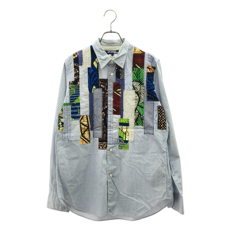 JUNYAWATANABE COMMEdesGARCONS MAN / ジュンヤワタナベマン | 2016SS | コットン ストライプ パッチワークシャツ | S | メンズ