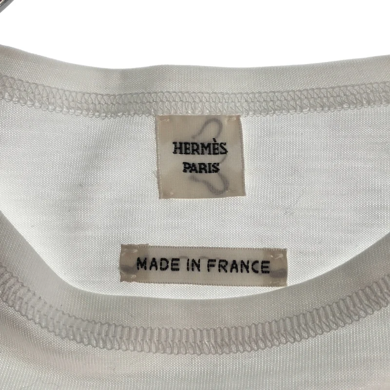 HERMES / エルメス | コットン ロゴ エンブロイダリー カットソー | 34 | レディース