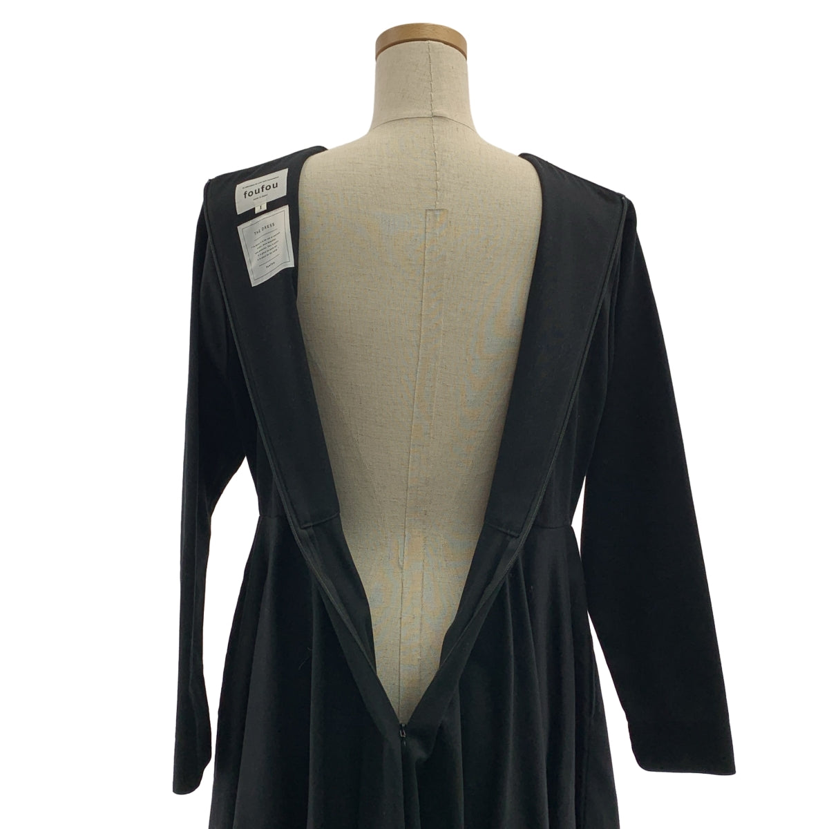 foufou / フーフー | THE DRESS #10 long sleeve black flare onepiece
