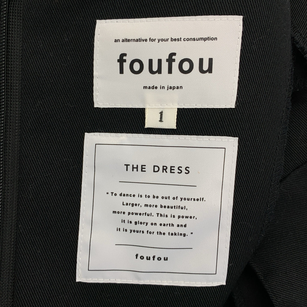 foufou / フーフー | THE DRESS #10 long sleeve black flare onepiece