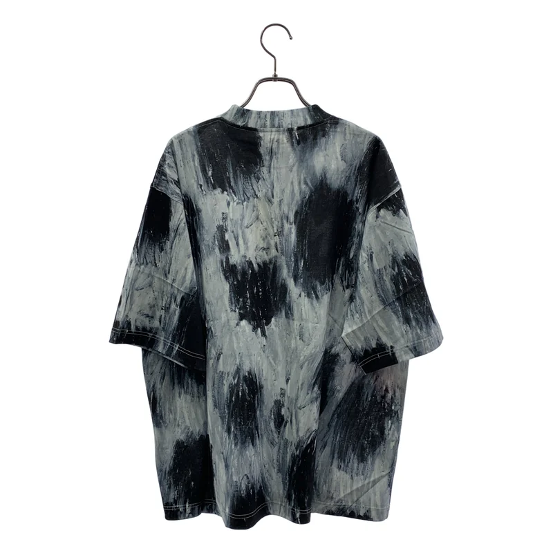 MARNI / マルニ | ブラシストロークプリント モックネック ロゴ Tシャツ | 48 | メンズ