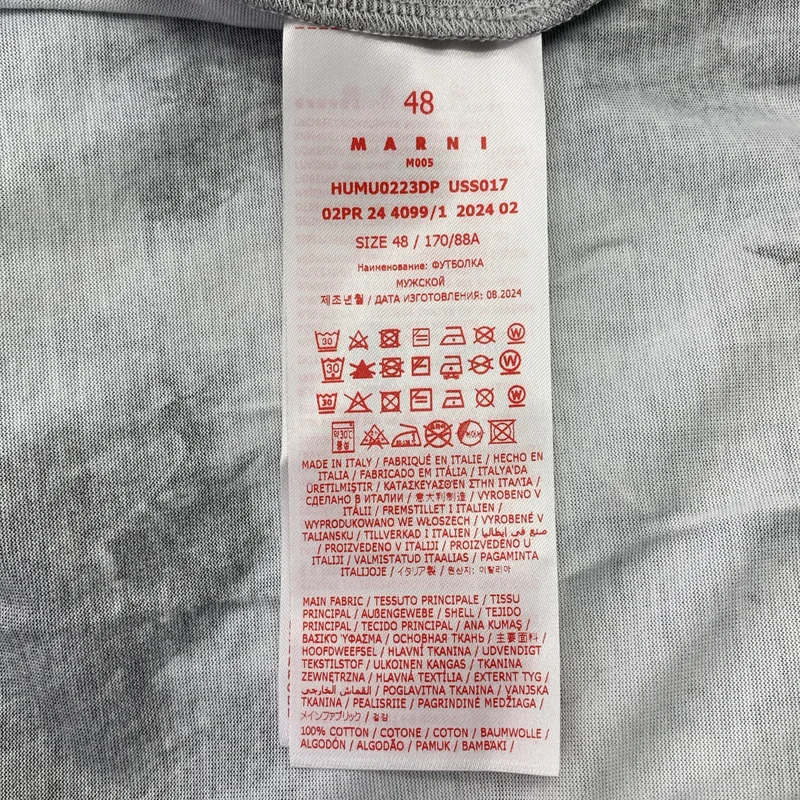 MARNI / マルニ | ブラシストロークプリント モックネック ロゴ Tシャツ | 48 | メンズ