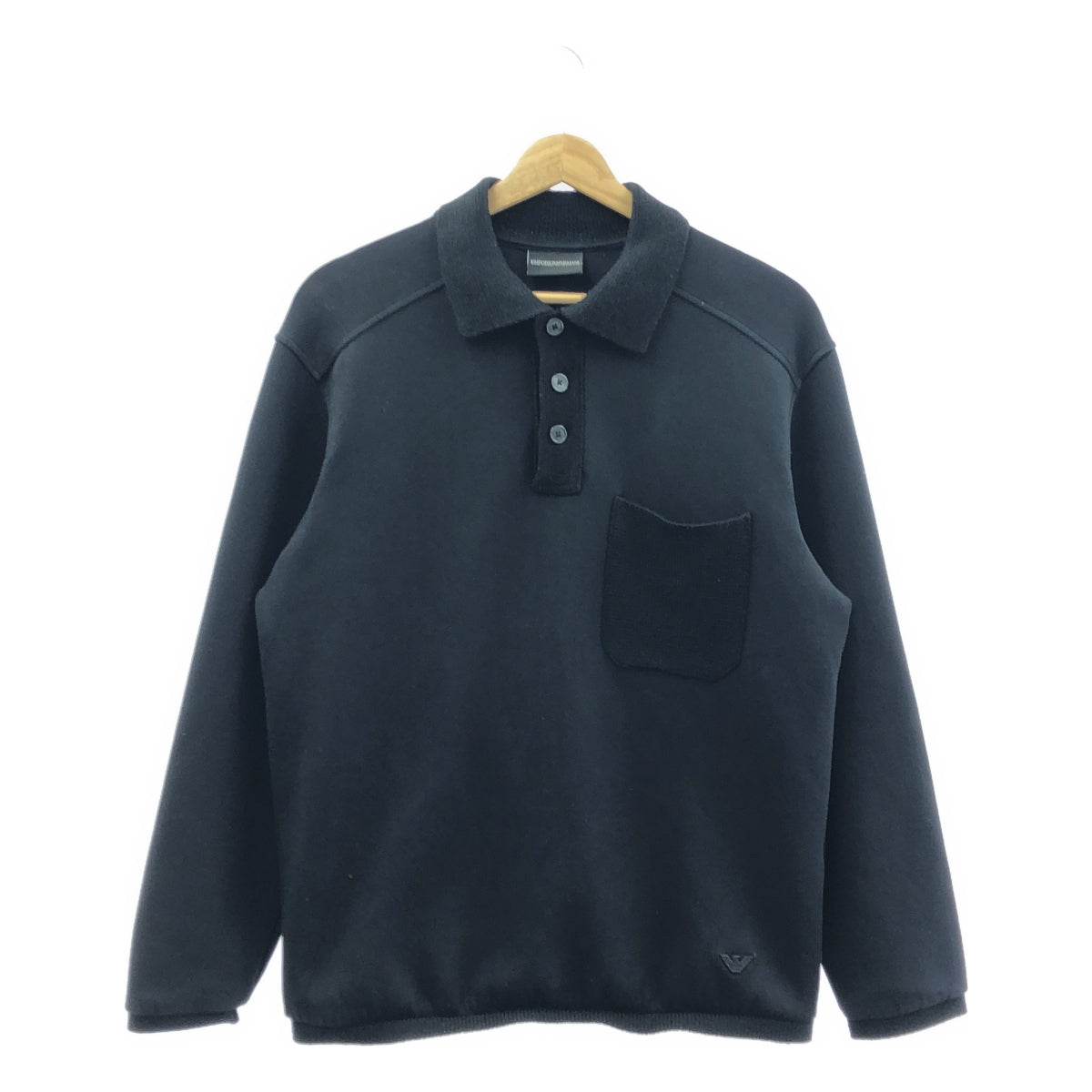EMPORIO ARMANI / エンポリオアルマーニ | 異素材 切替 ポケット スウェット プルオーバー | XS | ブラック | メンズ EMPORIO ARMANI / エンポリオアルマーニ | 異素材 切替 ポケット