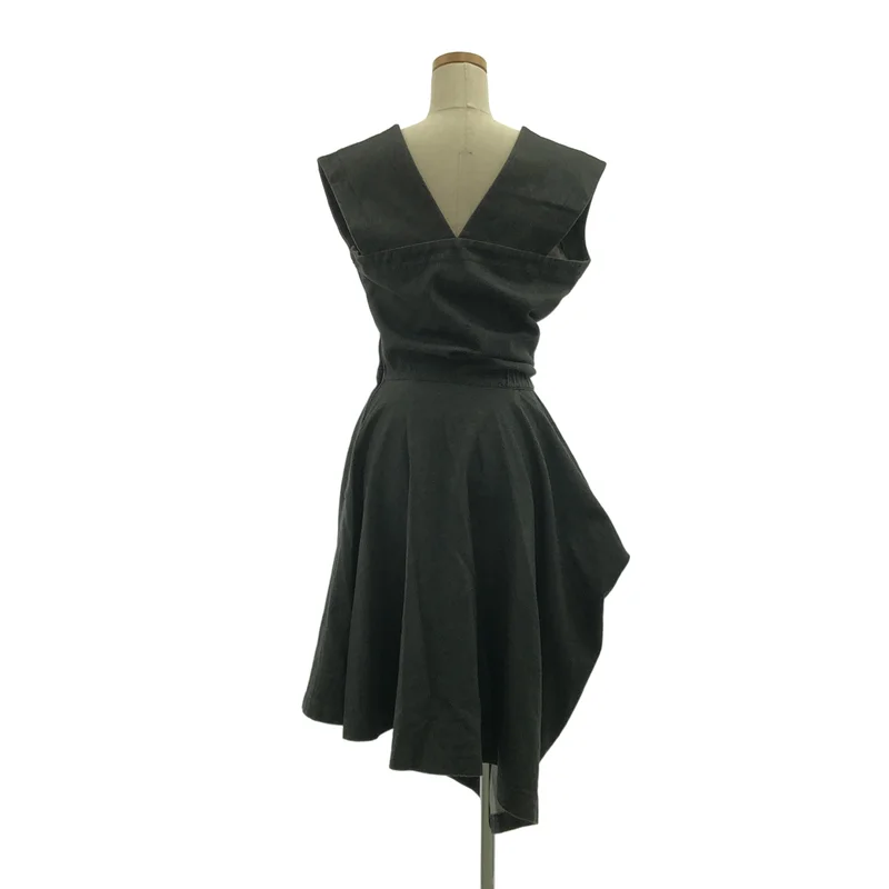 COMME des GARCONS / コムデギャルソン | 1990s | 変形 アシンメトリー スクエアネック ブラックデニム ワンピース 吊りスカート | M | レディース