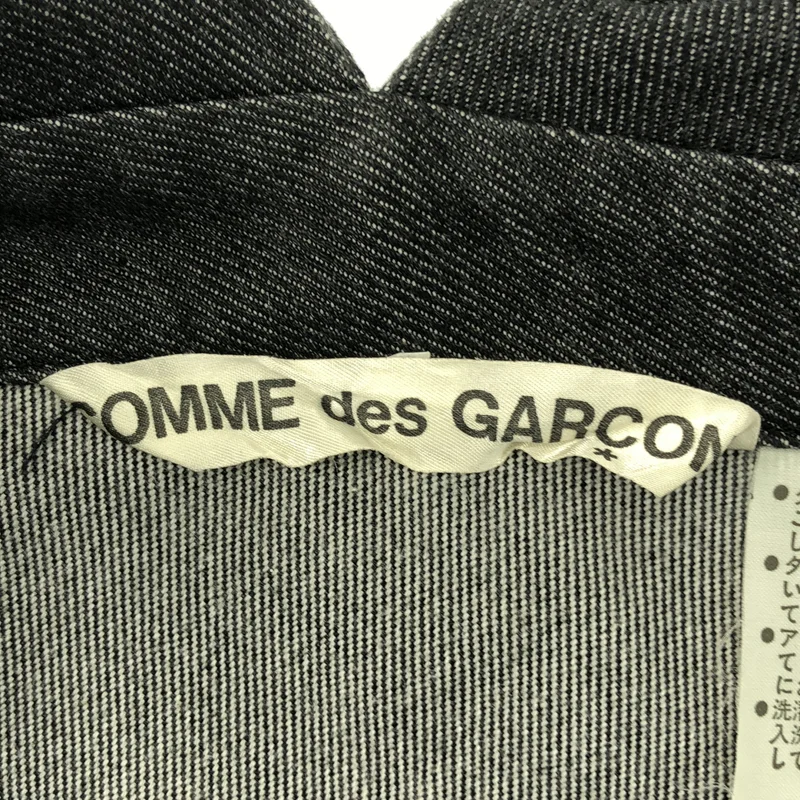 COMME des GARCONS / コムデギャルソン | 1990s | 変形 アシンメトリー スクエアネック ブラックデニム ワンピース 吊りスカート | M | レディース