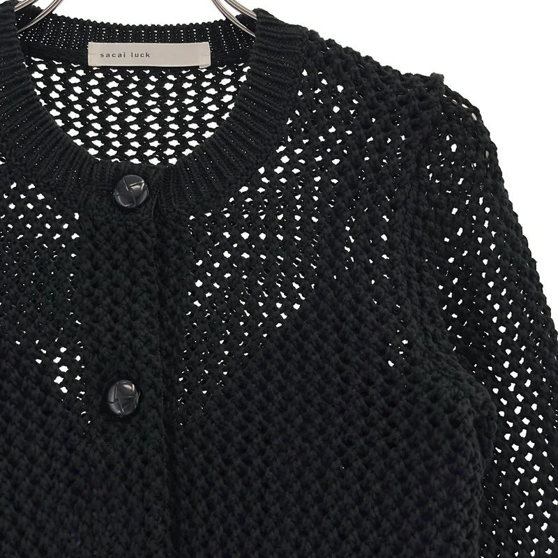 sacai luck / サカイラック | レイヤード レース クルーネックカーディガン | 1 | レディース