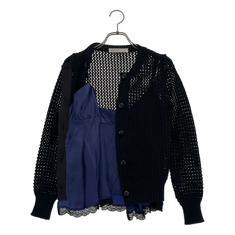sacai luck / サカイラック | レイヤード レース クルーネックカーディガン | 1 | レディース