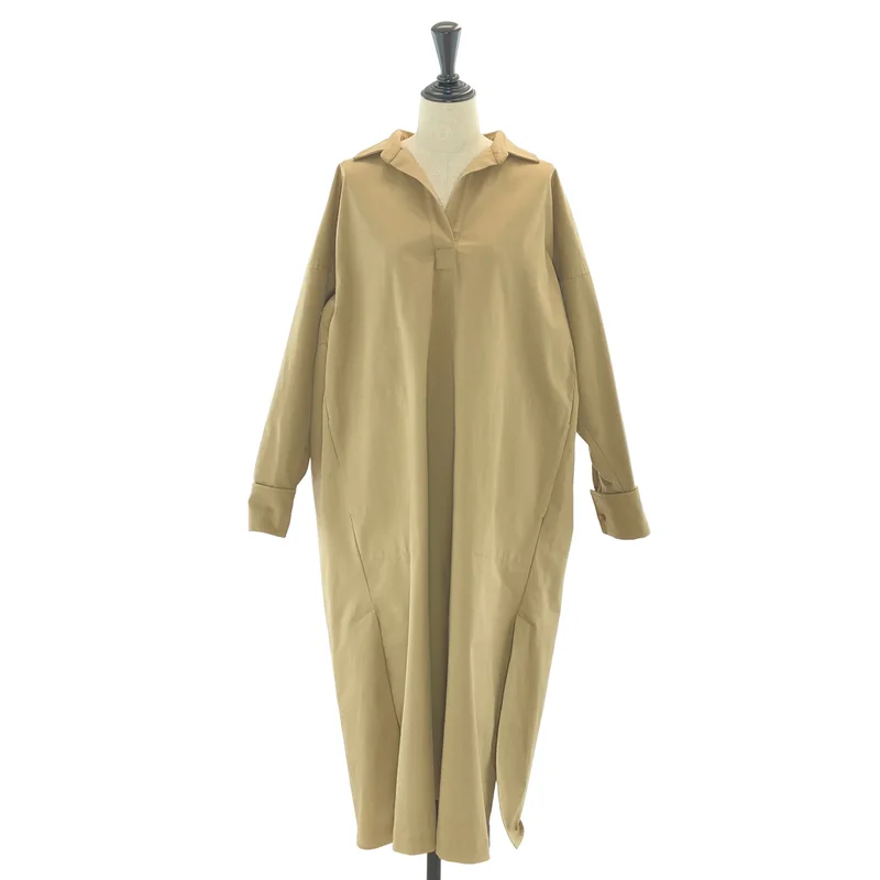Max Mara / マックスマーラ | 2022SS | CURVONE Dress / コットン バックギャザー スキッパーカラーワンピース | 36 | レディース
