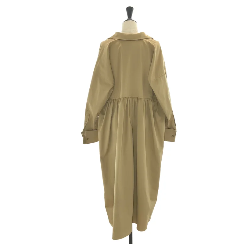Max Mara / マックスマーラ | 2022SS | CURVONE Dress / コットン バックギャザー スキッパーカラーワンピース | 36 | レディース