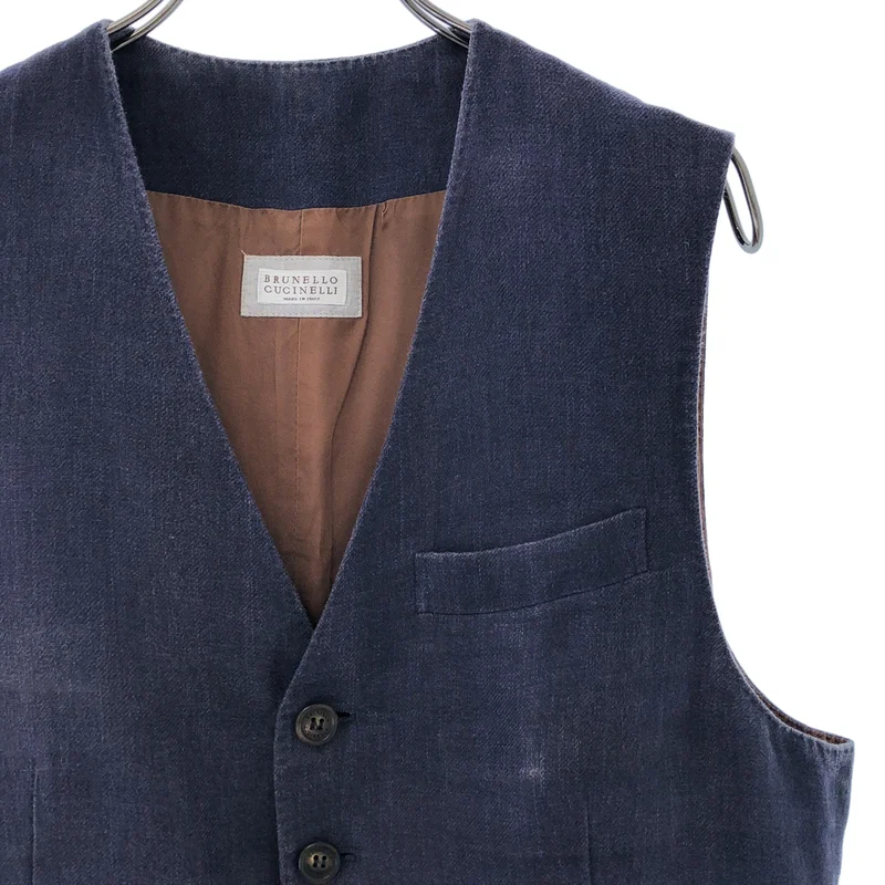 BRUNELLO CUCINELLI / ブルネロクチネリ | リネン ベスト | 46 | メンズ