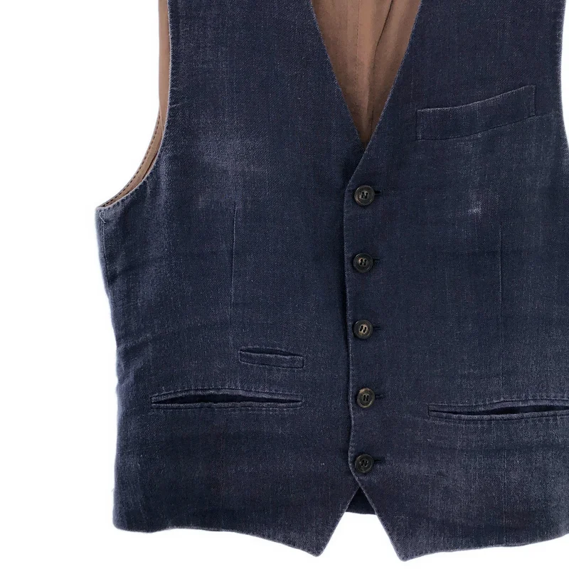 BRUNELLO CUCINELLI / ブルネロクチネリ | リネン ベスト | 46 | メンズ