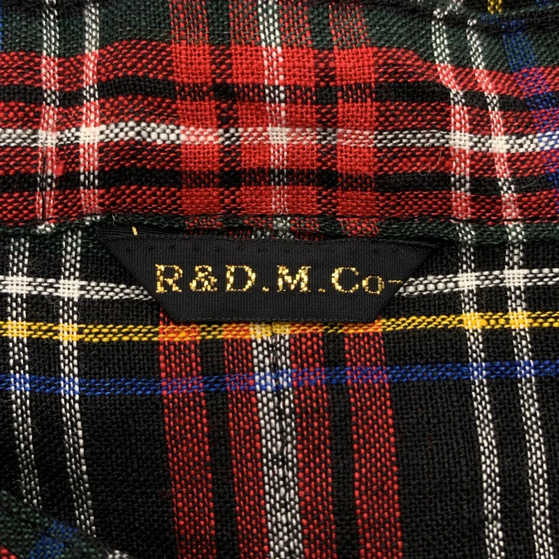 R&D.M.Co / オールドマンズテーラー | リネン タータンチェック スタンドカラーロングシャツ |
