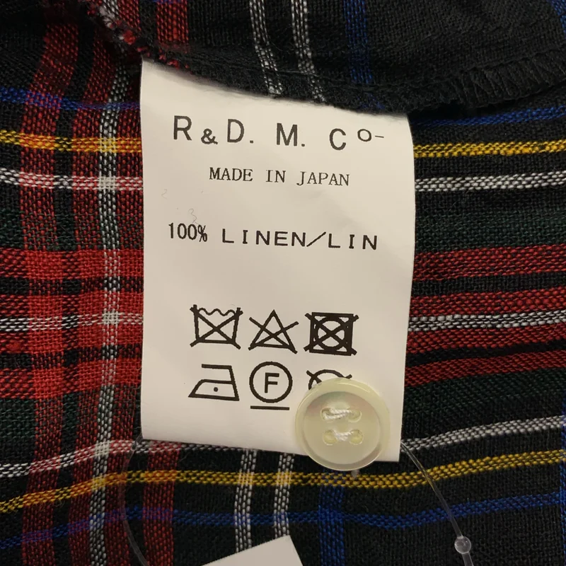 R&D.M.Co / オールドマンズテーラー | リネン タータンチェック スタンドカラーロングシャツ |