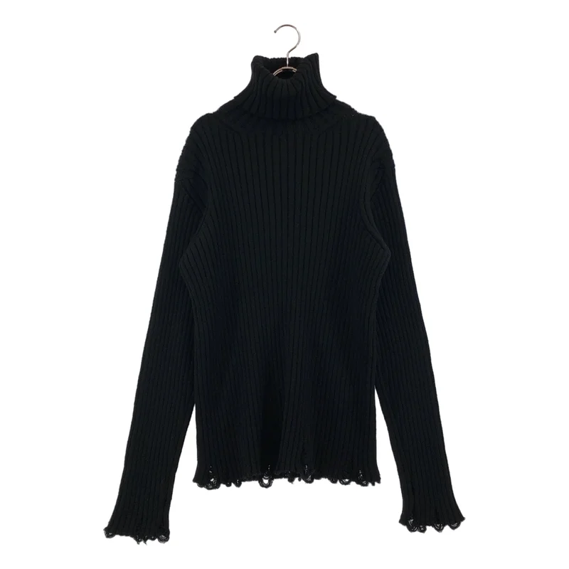 JUNYA WATANABE MAN / ジュンヤワタナベマン | 2024AW | ダメージ加工 リブ タートルネック ニット | L | メンズ