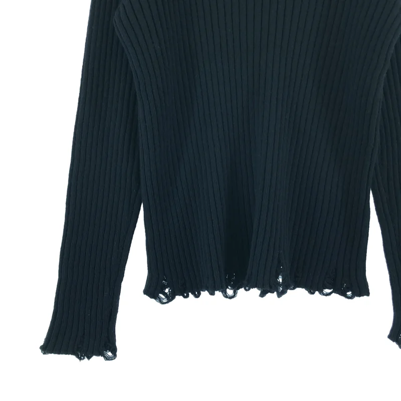 JUNYA WATANABE MAN / ジュンヤワタナベマン | 2024AW | ダメージ加工 リブ タートルネック ニット | L | メンズ