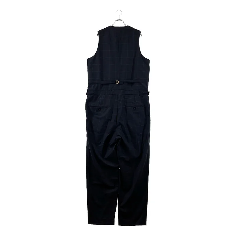 UNITED ARROWS & SONS / ユナイテッドアローズアンドサンズ | MILES/J JUMPSUIT / ウール チェック ノースリーブジャンプスーツ | XL | メンズ