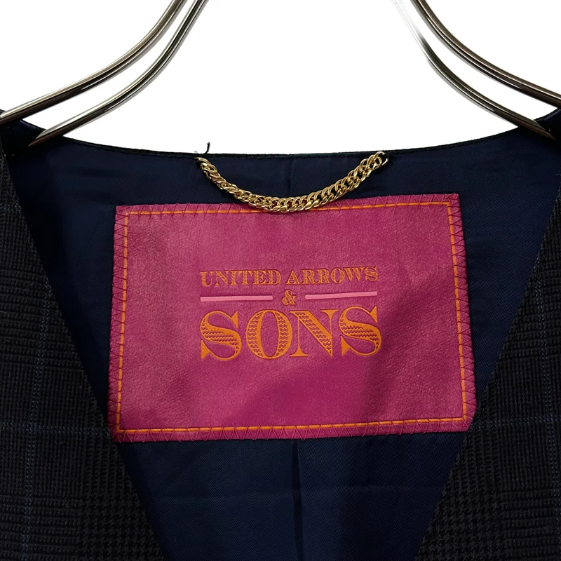 UNITED ARROWS & SONS / ユナイテッドアローズアンドサンズ | MILES/J JUMPSUIT / ウール チェック ノースリーブジャンプスーツ | XL | メンズ