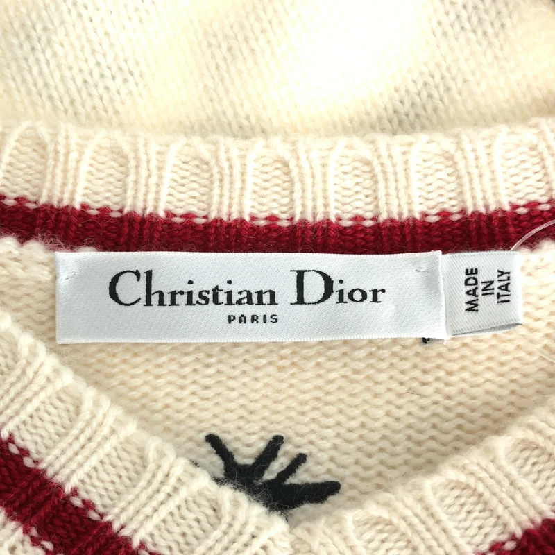 Christian Dior / クリスチャンディオール | 2020AW | カシミヤ I LOVE YOU 刺しゅう Vネックニット | 34 | レディース