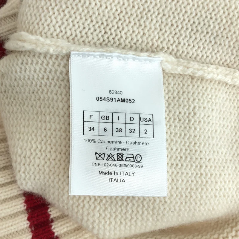 Christian Dior / クリスチャンディオール | 2020AW | カシミヤ I LOVE YOU 刺しゅう Vネックニット | 34 | レディース