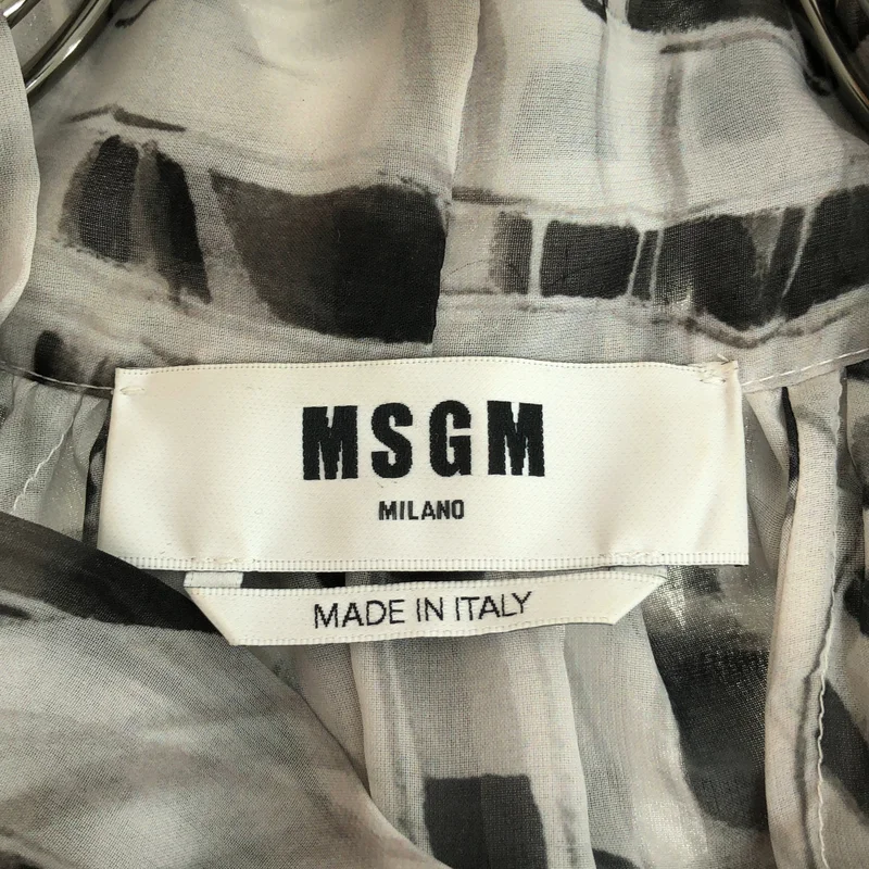 MSGM / エムエスジーエム | ストライプ ギャザースリーブ シアー ボウタイブラウス | 40 | レディース