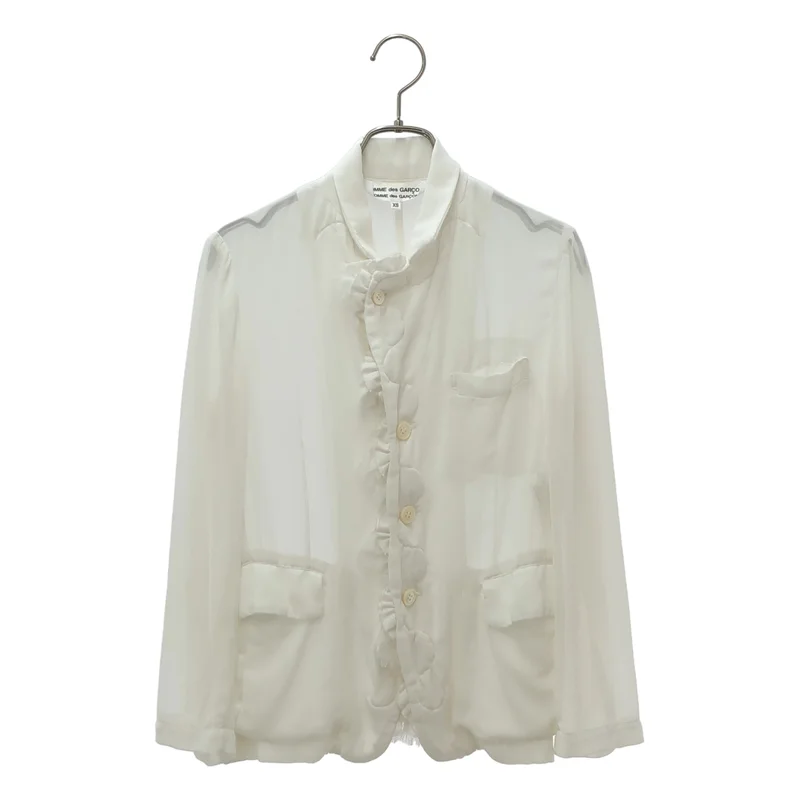 COMME des GARCONS COMME des GARCONS / コムコム | 2014SS | チュール フリル装飾 テーラードジャケット | XS | レディース