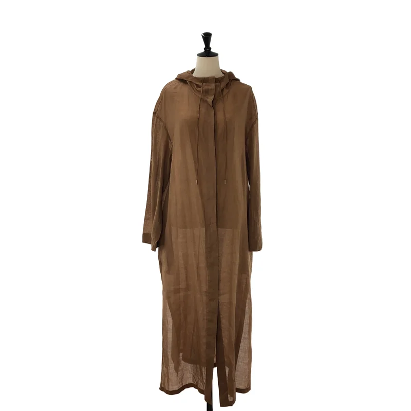 MAX MARA STUDIO / マックスマーラステュディオ | リネン フーデッド シースルーコート | 44 | レディース