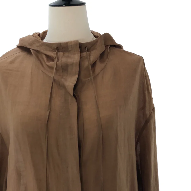 MAX MARA STUDIO / マックスマーラステュディオ | リネン フーデッド シースルーコート | 44 | レディース