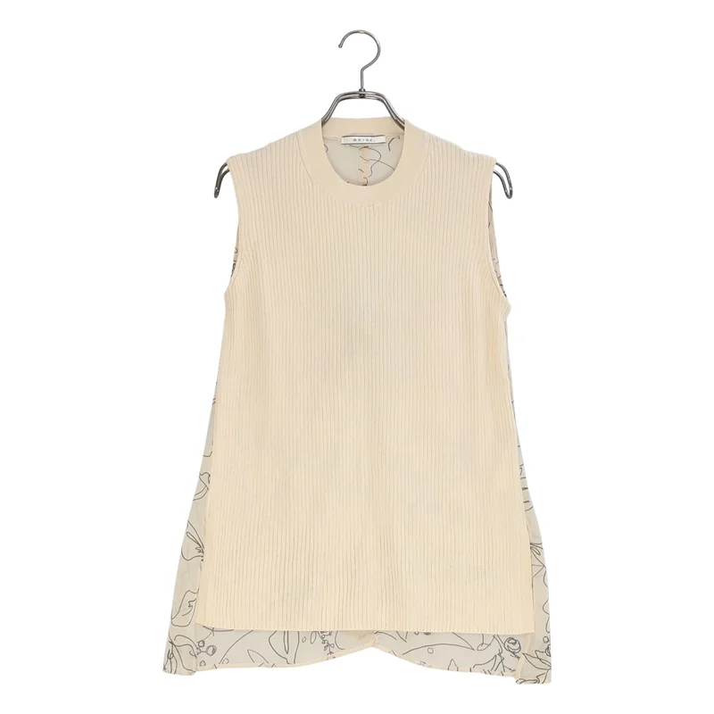 BEIGE， / ベイジ | 異素材切り替え バックオープン ノースリーブニット | 4 | レディース