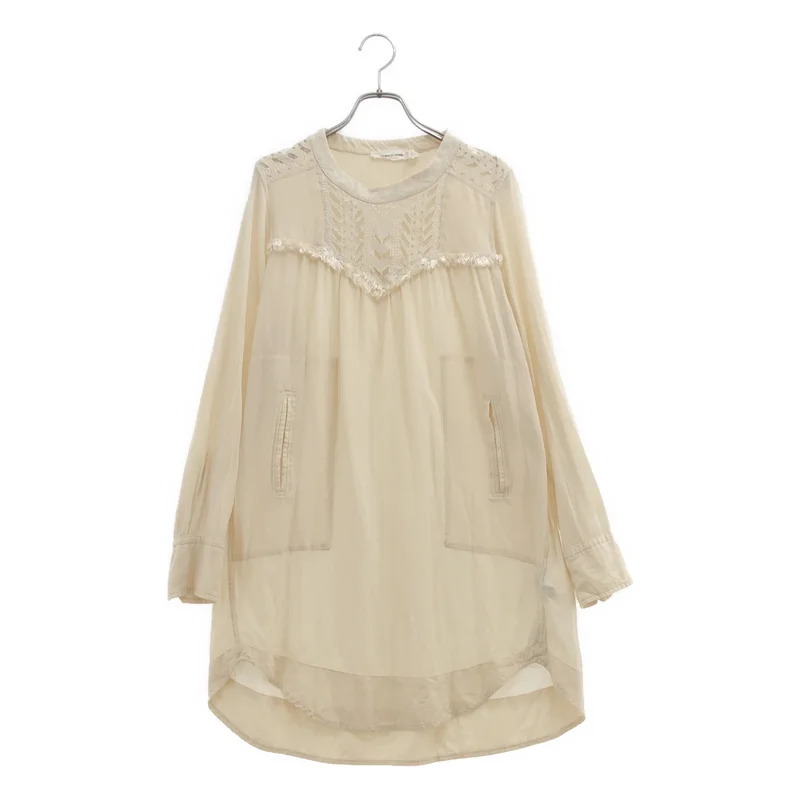 ISABEL MARANT ETOILE / イザベルマランエトワール | レーヨン コットン レース刺しゅう ギャザーワンピース | 36 | レディース