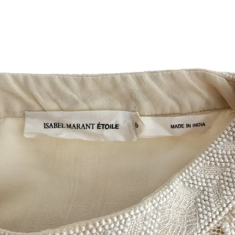 ISABEL MARANT ETOILE / イザベルマランエトワール | レーヨン コットン レース刺しゅう ギャザーワンピース | 36 | レディース