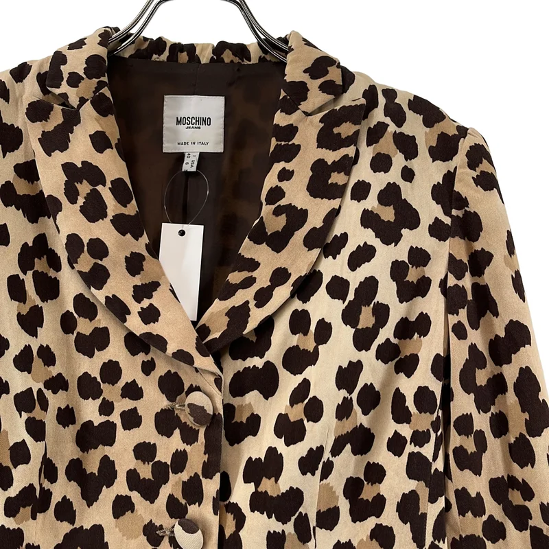 MOSCHINO / モスキーノ | レオパード シングルブレスト ジャケット | 40 | レディース