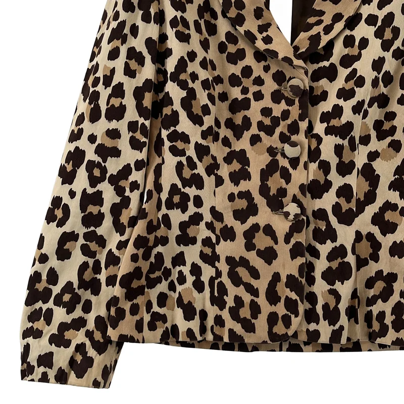 MOSCHINO / モスキーノ | レオパード シングルブレスト ジャケット | 40 | レディース